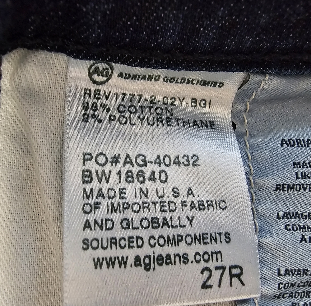 AG Adriano Goldschmied The Farrah Skinny Ankle High Rise Dark Blue Jeans‎ 27 - Picture 8 of 9
